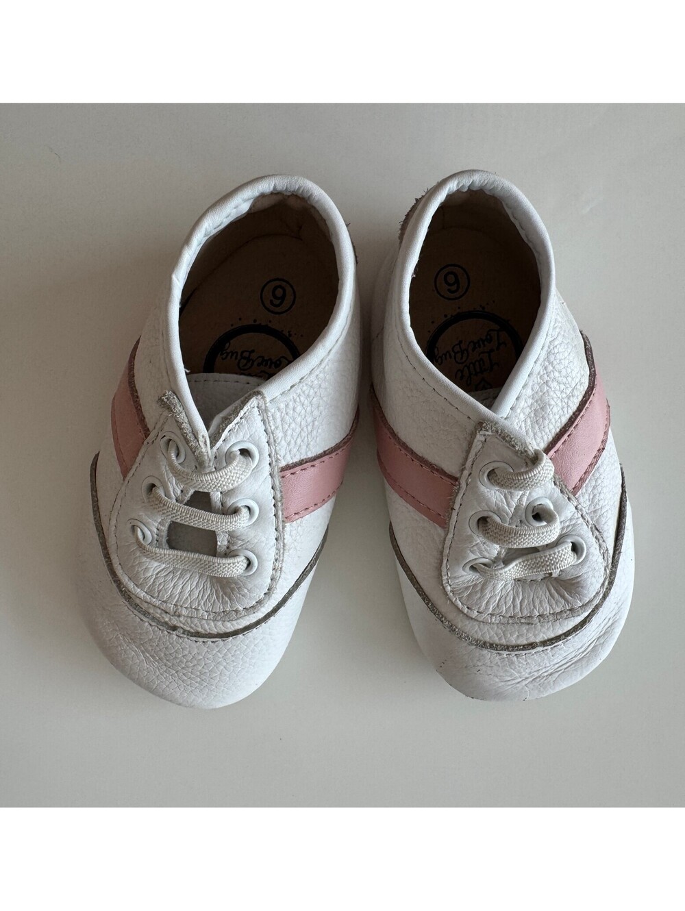 Little Love Bug White Pink Baby Sneakers Size 6